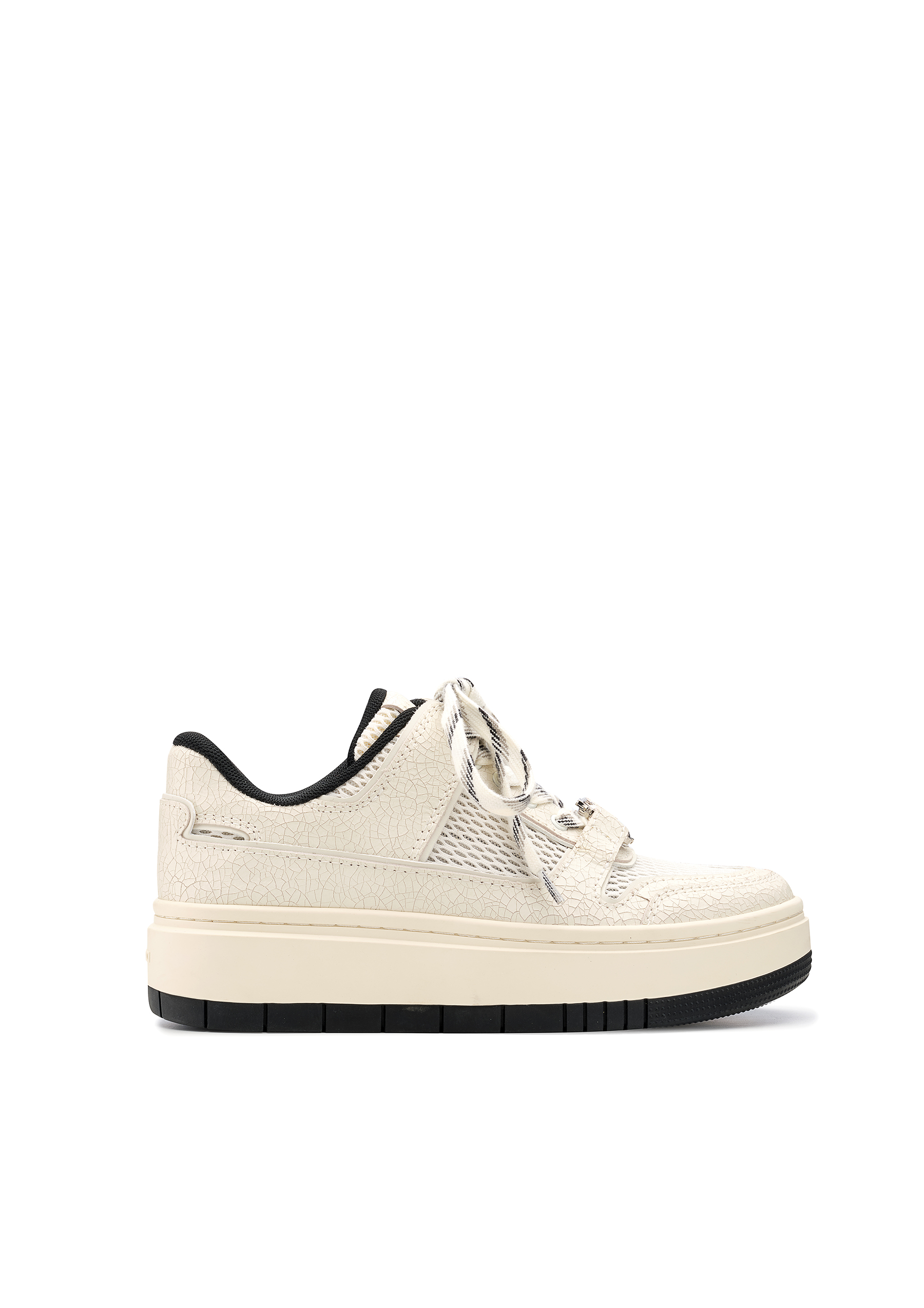 网布拼接厚底休闲板鞋