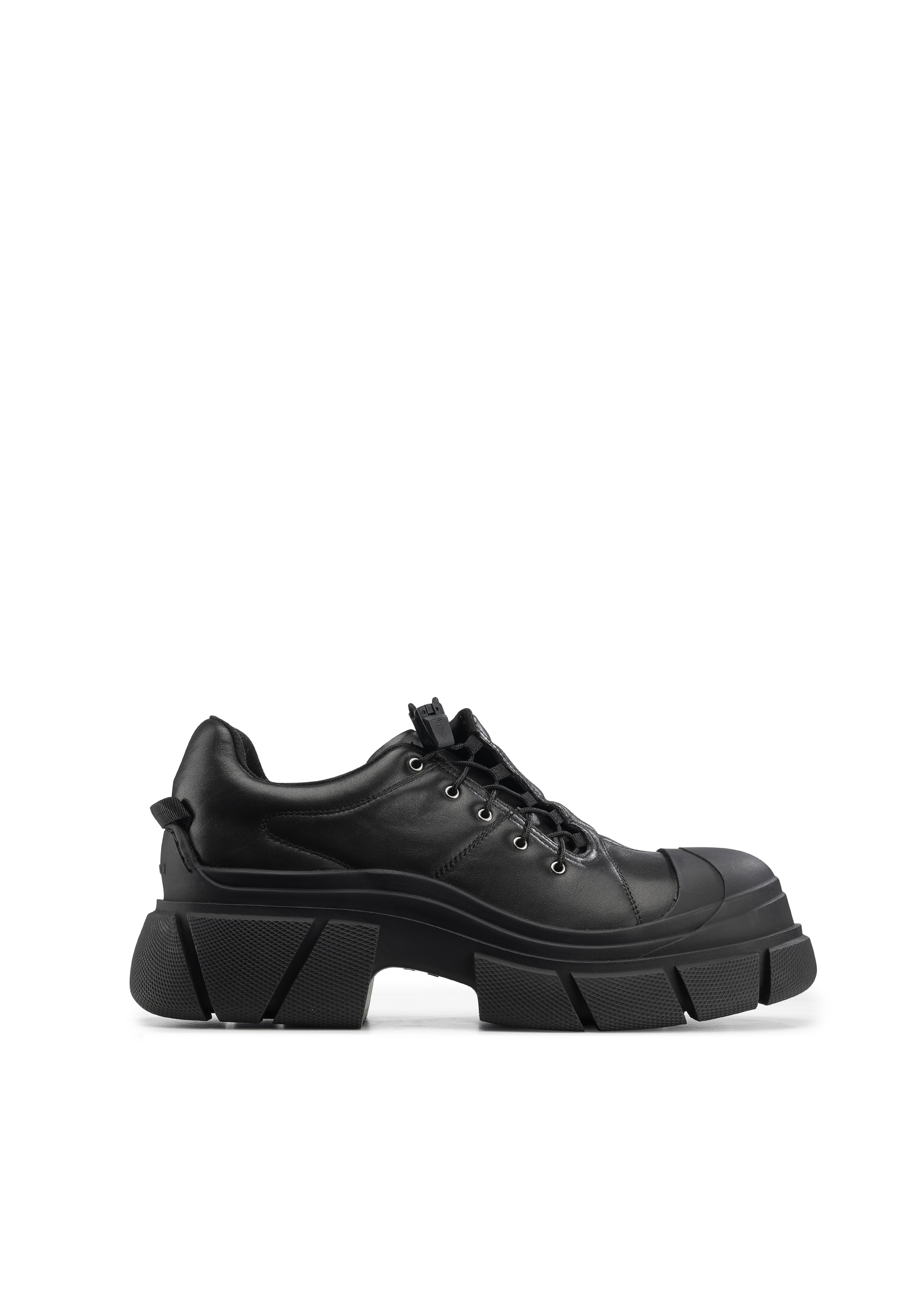 多材质绗缝鞋面系带厚底鞋