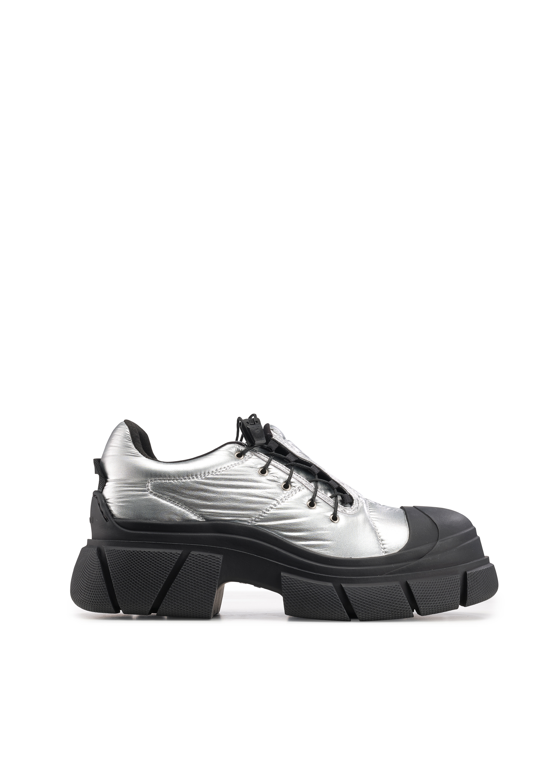 多材质绗缝鞋面系带厚底鞋