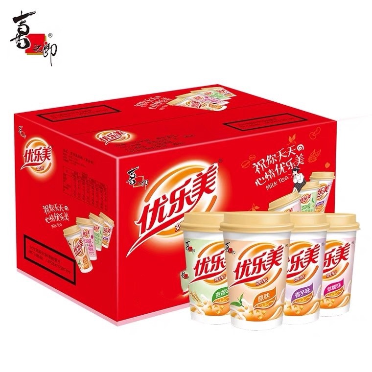 优乐美杯装奶茶整箱80G*15杯混合味装原味草莓麦香香芋味椰果奶茶