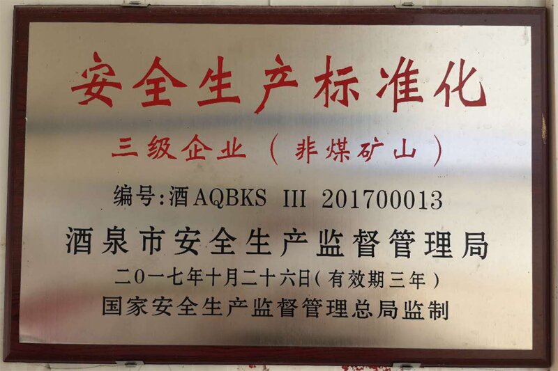 
	安全生产标准化企业
 
