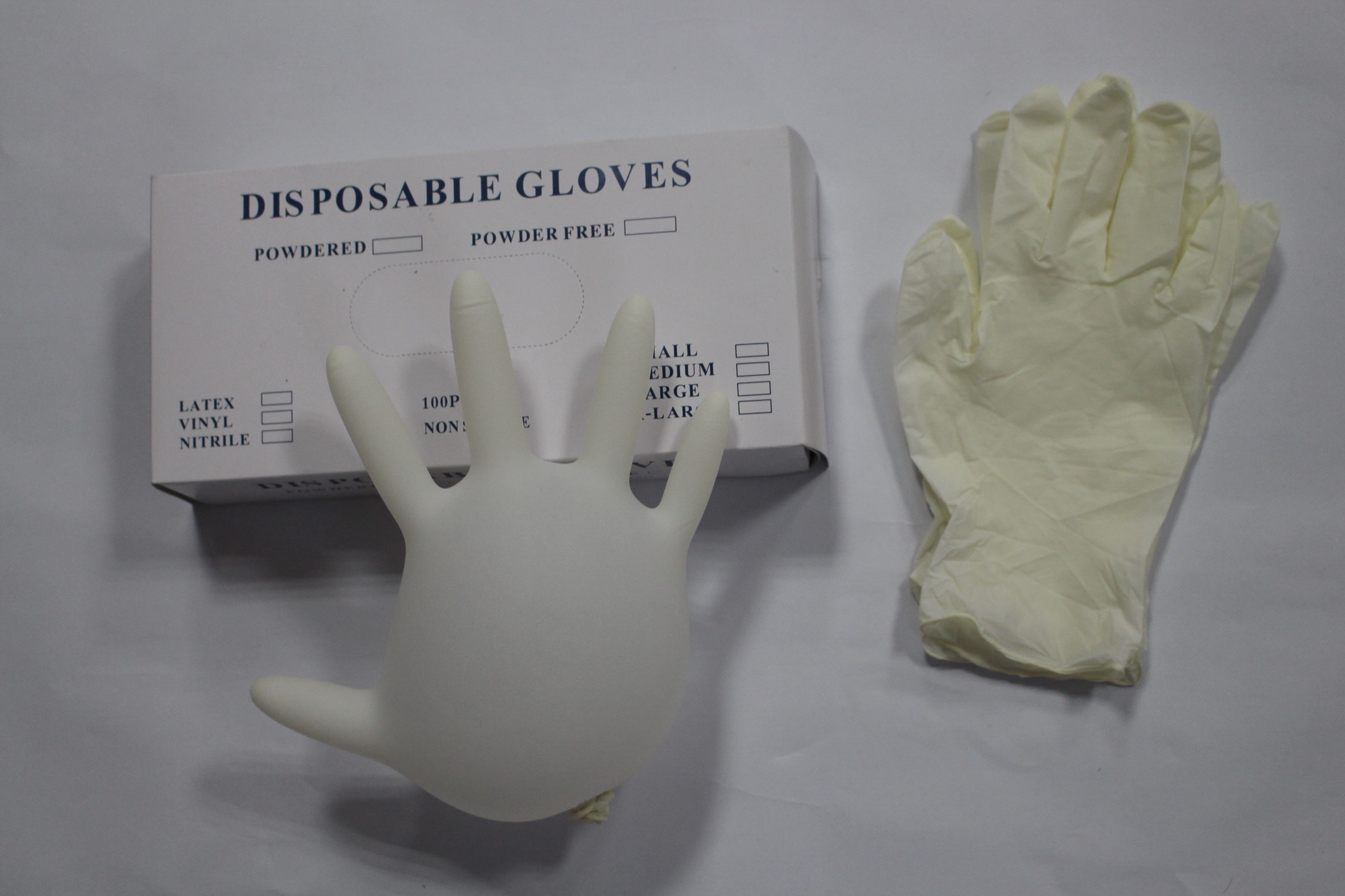 白盒装乳胶手套