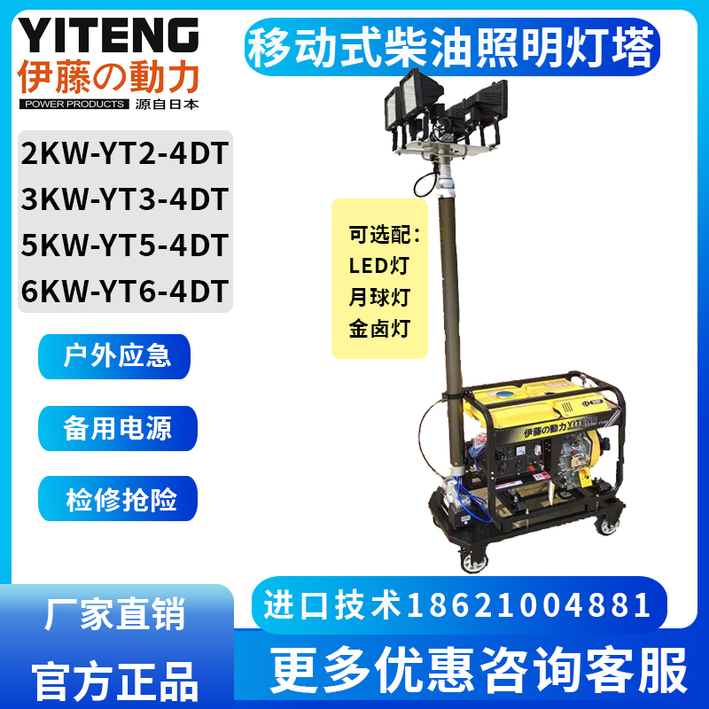 伊藤动力5KW小型汽油发电机灯塔YT5-4DT
