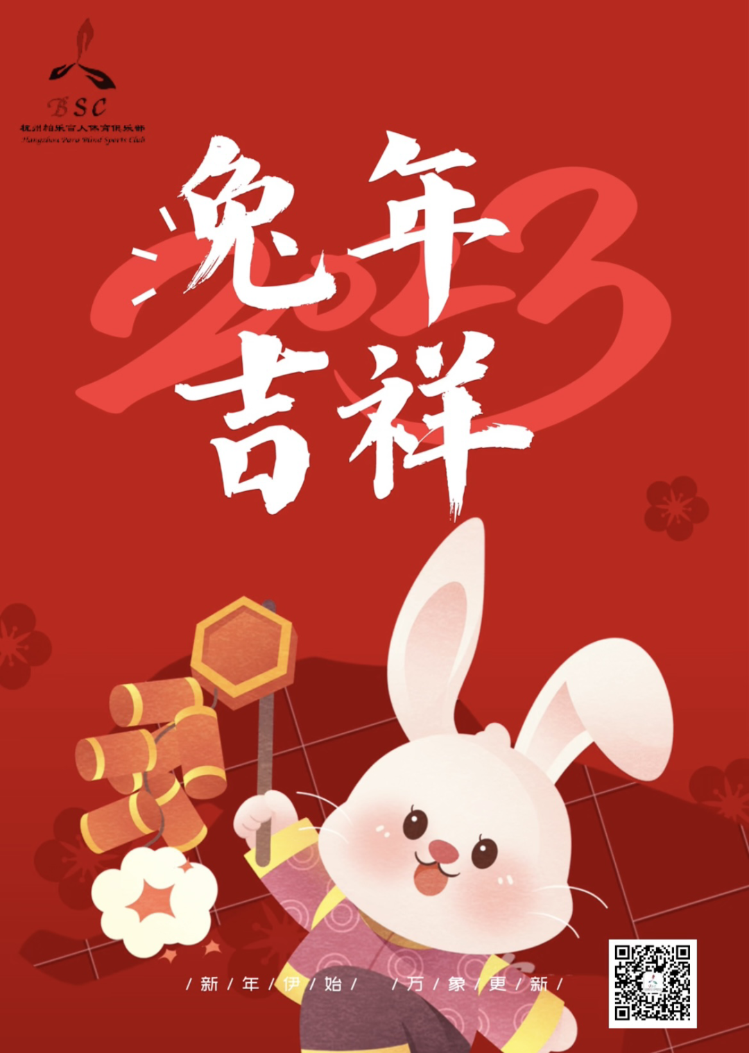 杭州帕乐盲人体育俱乐部祝大家新年快乐 兔年吉祥
