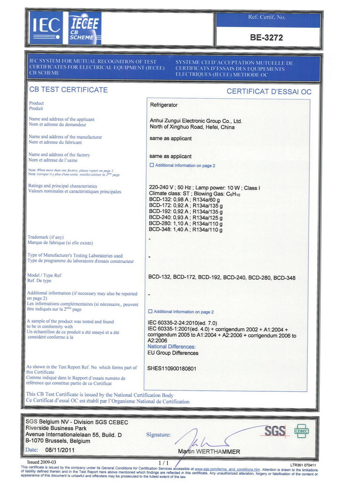 CB Certificate