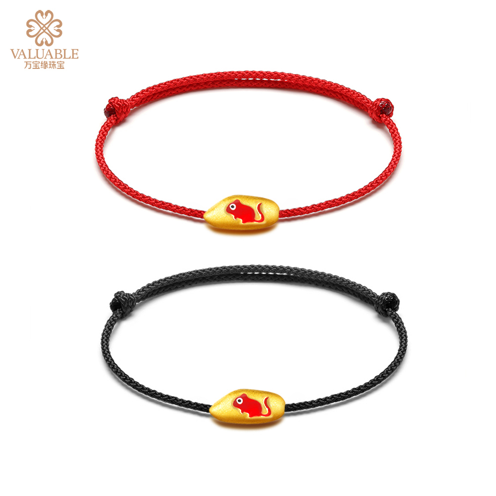 足金珐琅彩大米转运珠