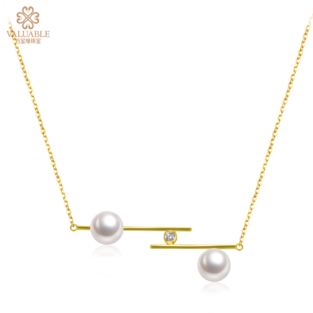 Akoya珍珠钻石项链