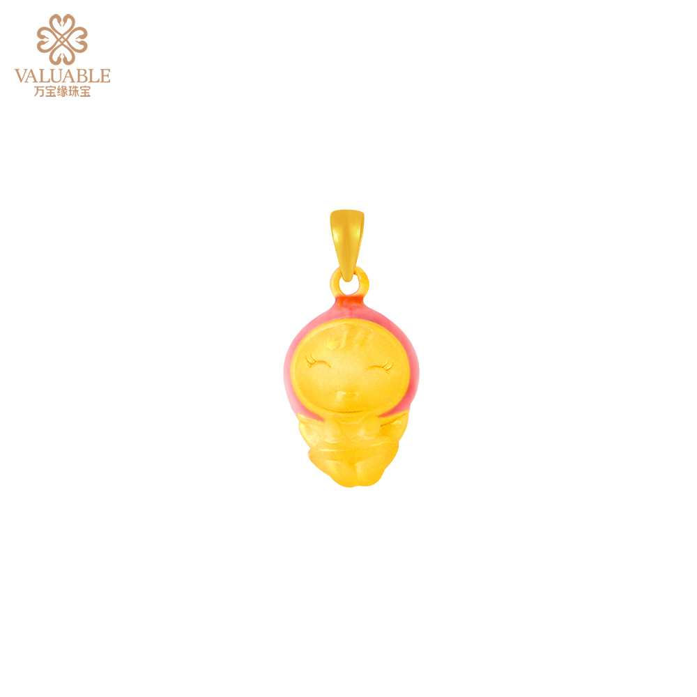 足金吊坠（不含链）- 蜜桃天使