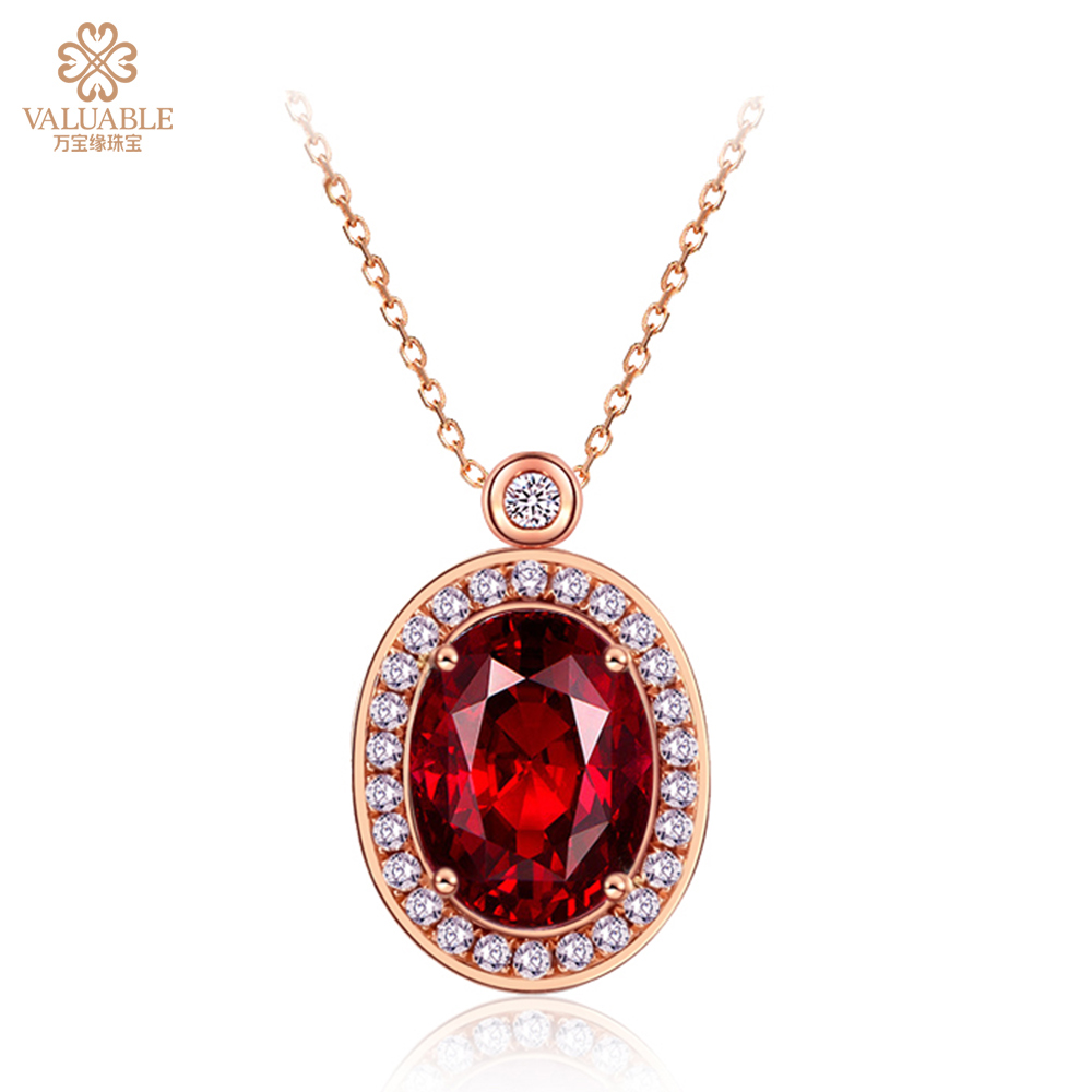 金750-石榴石钻石项链