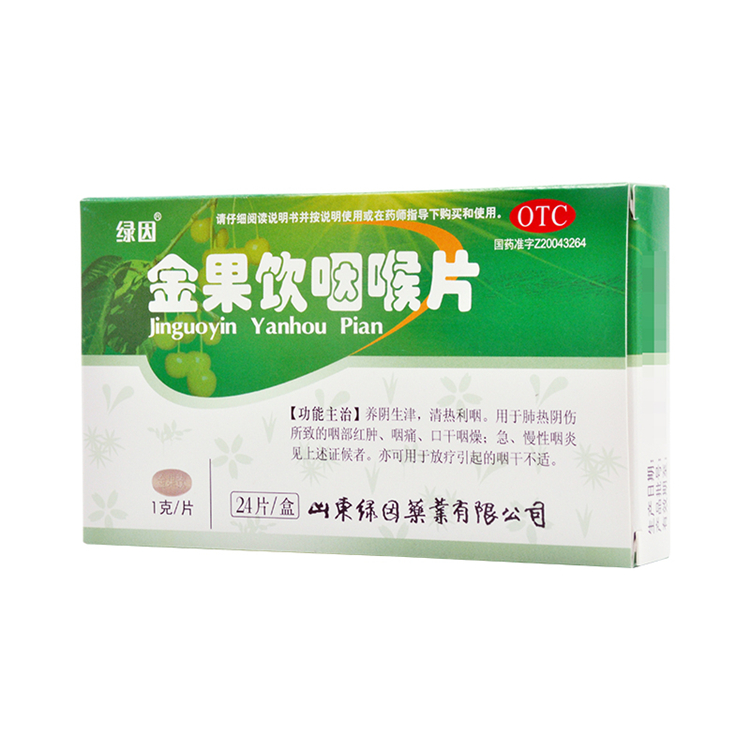 00164 绿因 金果饮咽喉片 24片/盒