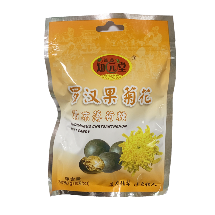 10301知元堂 罗汉果菊花清凉薄荷糖 30克/包