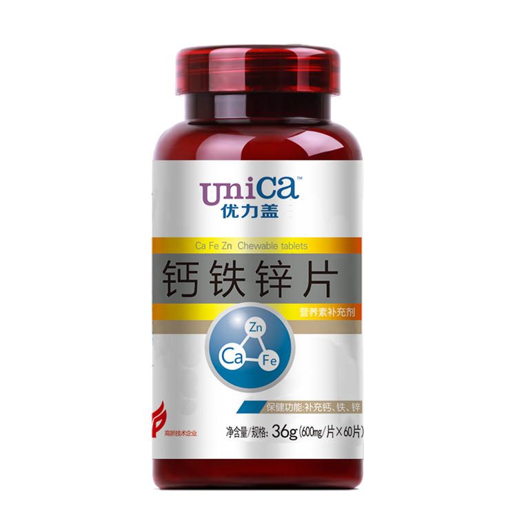 30365优力盖  钙铁锌片 60片/瓶