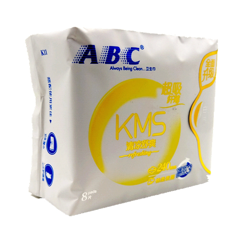 70396 ABC 超吸纤薄清凉舒爽K11 （卫生巾日用）8片/包