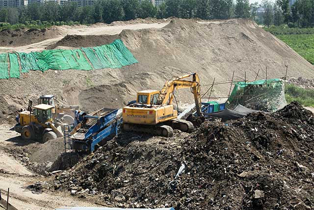 垃圾填埋场治理施工现场