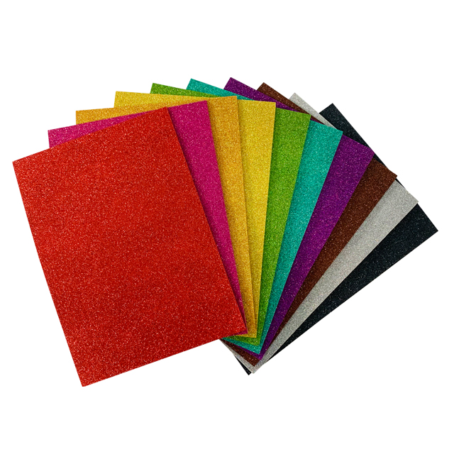 Color Eva Foam Glitter Sheet bonding by hand DIY Glitter Eva Foam Sheet Eva Foam Sheet