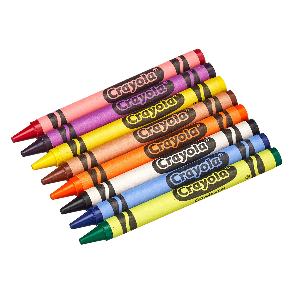 Colored crayons
