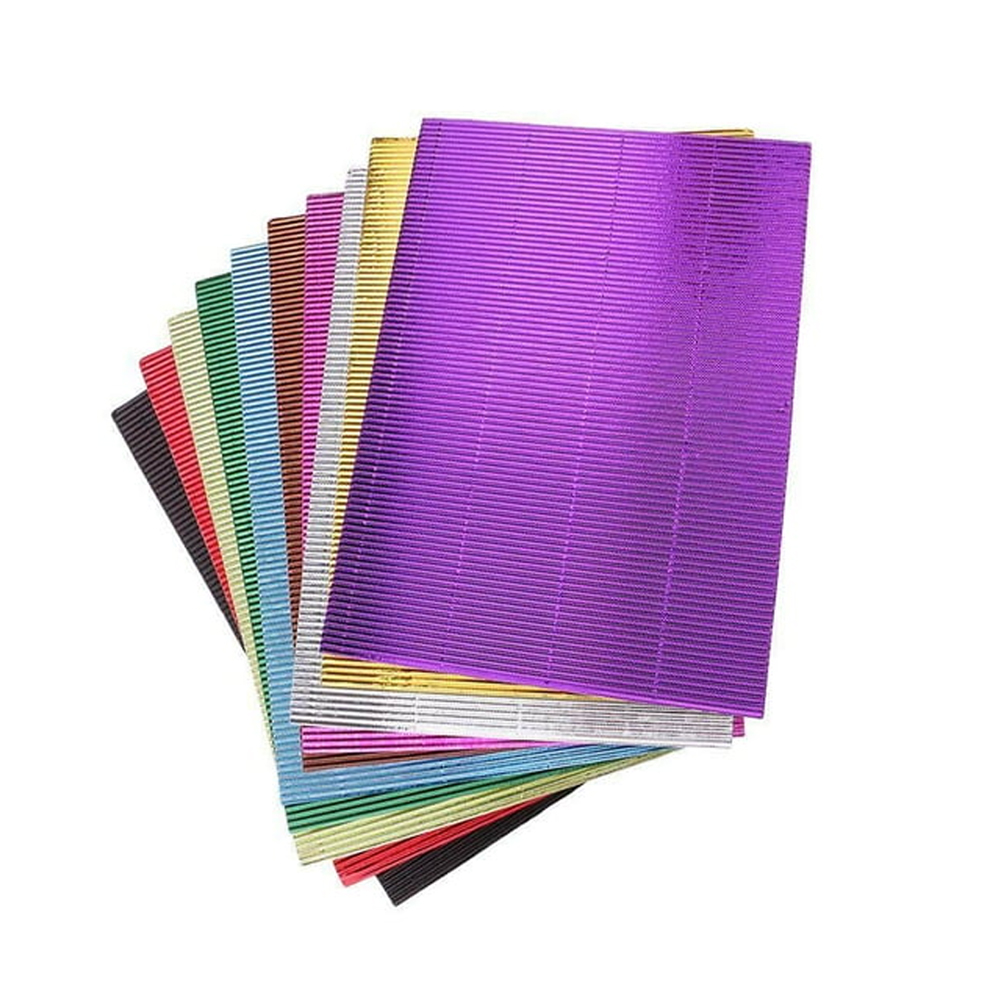 Metallic corrugated paper