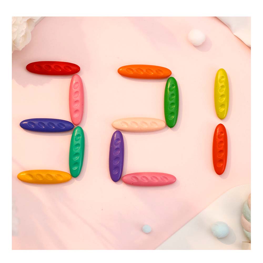 Colored crayons