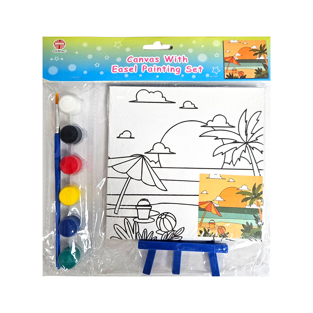 Canvas With Easel Painting Set