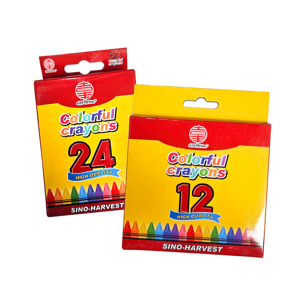 Colored crayons
