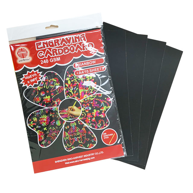 DIY Scraping paper children's toys Painting art rainbow coloring card