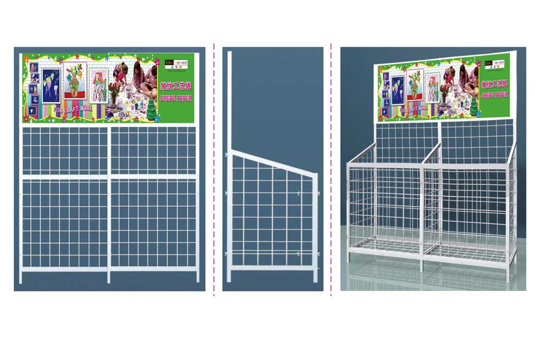 Crepe Paper Display Stand - Two Horizontal Baskets