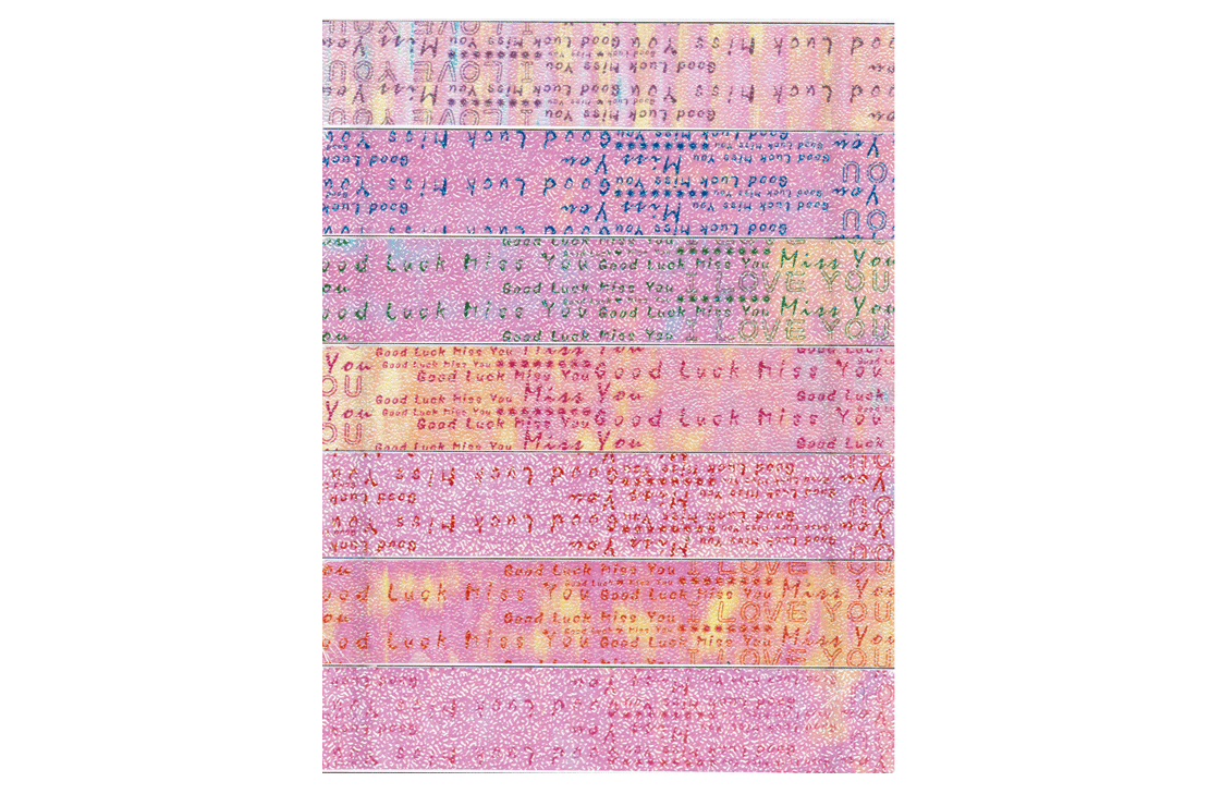 Printed and Embossed Iridescent Paper