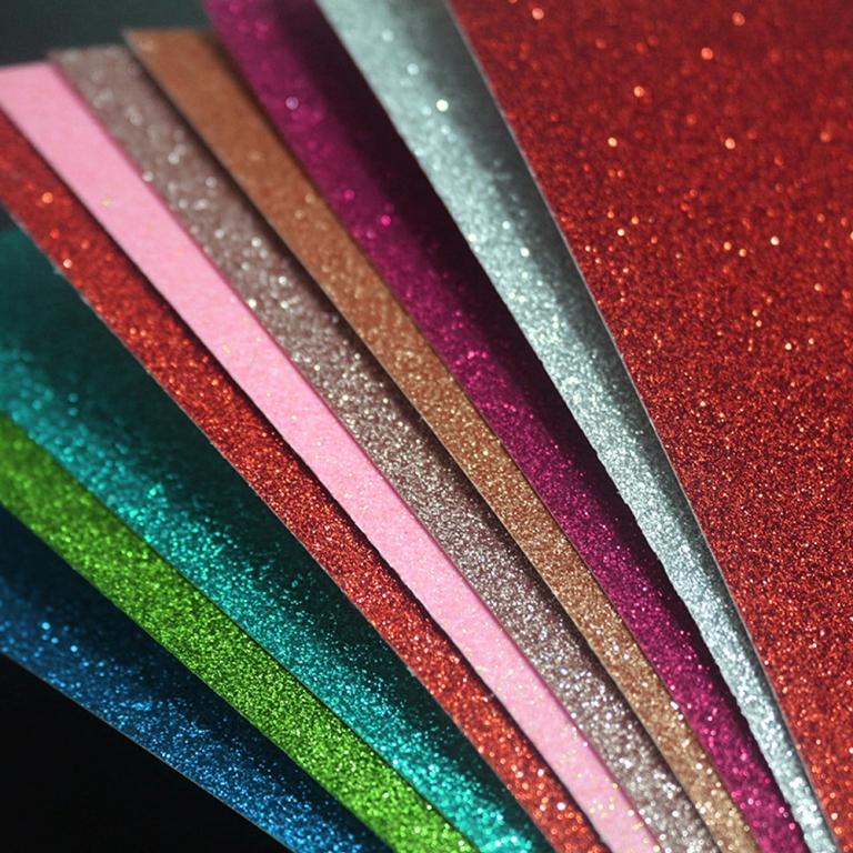 Color glittered paper glitter cardstock paper gold glitter paper A4 250gsm for decoration