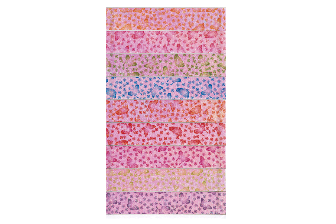 Printed and Embossed Iridescent Paper