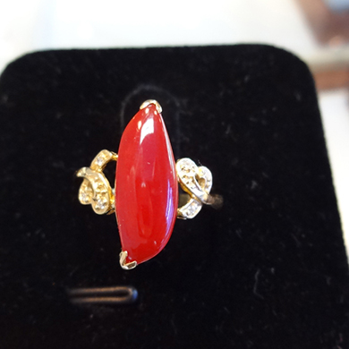 米莎雅18K金珊瑚钻戒 dsc01121