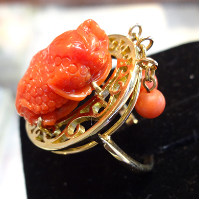 米莎雅18K金珊瑚钻戒 dsc01134