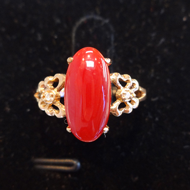 米莎雅18K金珊瑚钻戒 dsc01136
