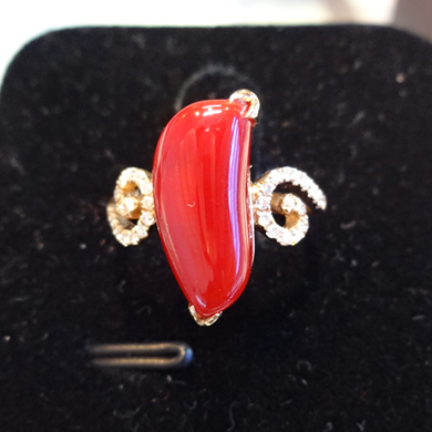 米莎雅18K金珊瑚钻戒 dsc01138