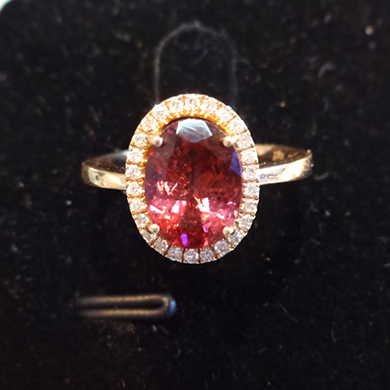 米莎雅18K金粉红碧玺钻戒 dsc01140