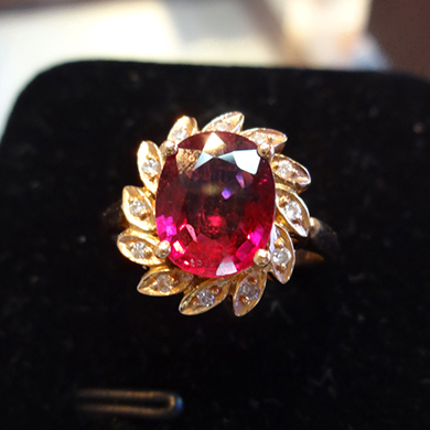 米莎雅18K金红碧玺钻戒 dsc01144