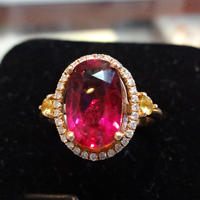 米莎雅18K金红碧玺钻戒 dsc01146