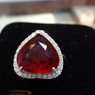 米莎雅18K金红碧玺钻戒 dsc01148