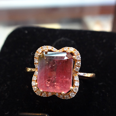 米莎雅18K金西瓜碧玺钻戒 dsc01151