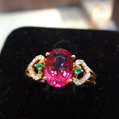 米莎雅18K金红碧玺钻戒 dsc01153