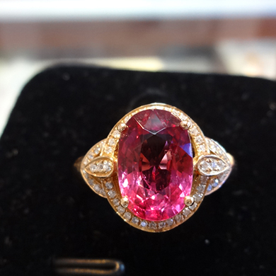 米莎雅18K金红碧玺钻戒 dsc01155