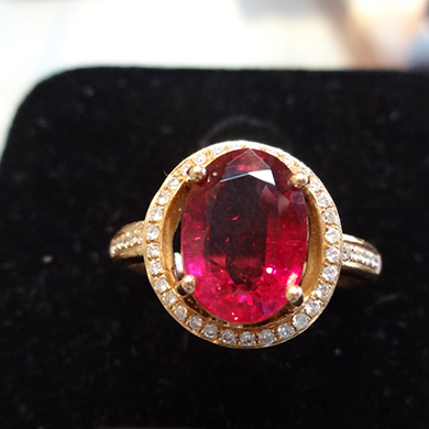 米莎雅18K金红碧玺钻戒 dsc01161