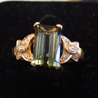 米莎雅18K金绿碧玺钻戒 dsc01163