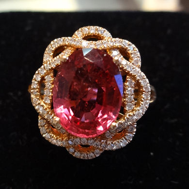 米莎雅18K金红碧玺钻戒 dsc01169