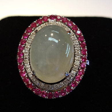 米莎雅18K金翡翠红宝石戒指 dsc01271