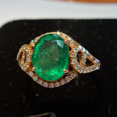 米莎雅18K金祖母绿钻戒 dsc01290