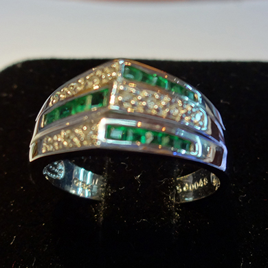 米莎雅18K金祖母绿钻戒 dsc01298