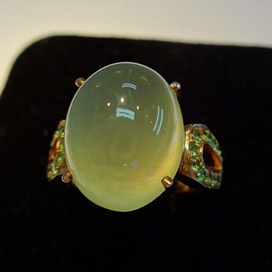 米莎雅18K金葡萄石翠榴石戒指 dsc01309