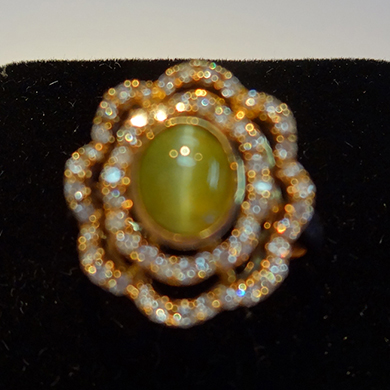 米莎雅18K金金绿猫眼钻戒 dsc01325