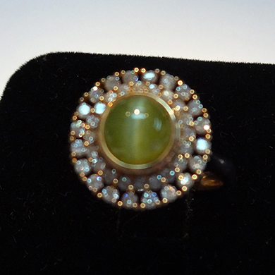 米莎雅18K金金绿猫眼钻戒 dsc01327