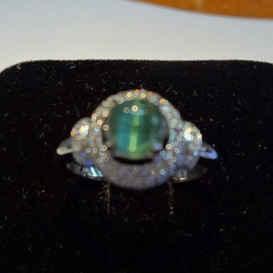 米莎雅18K金碧玺猫眼钻戒 dsc01333